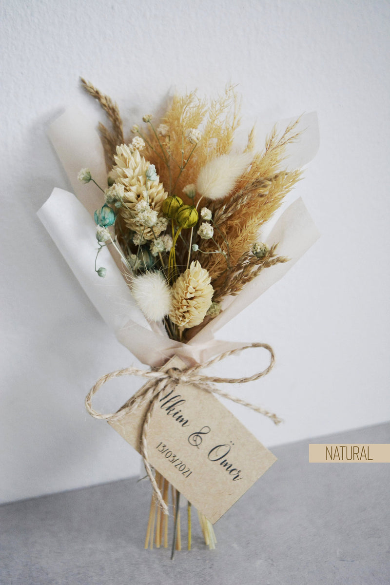 100 Pcs Personalized Bulk Wedding orders Bouquet for Guest Mini Dried Flower Favor Gift US/UK/CA