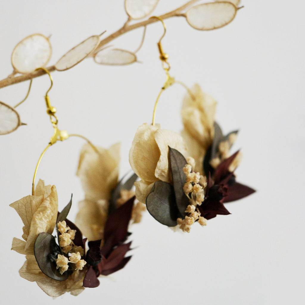 Natural Hydrangea Earrings l Handmade Earrings l Wedding Earrings