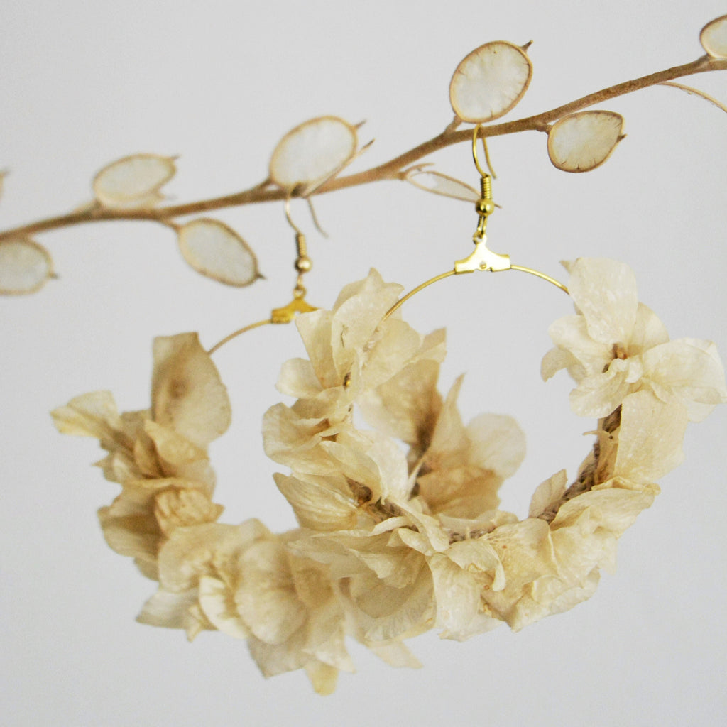 Natural Hydrangea Earrings l Handmade Earrings l Wedding Earrings