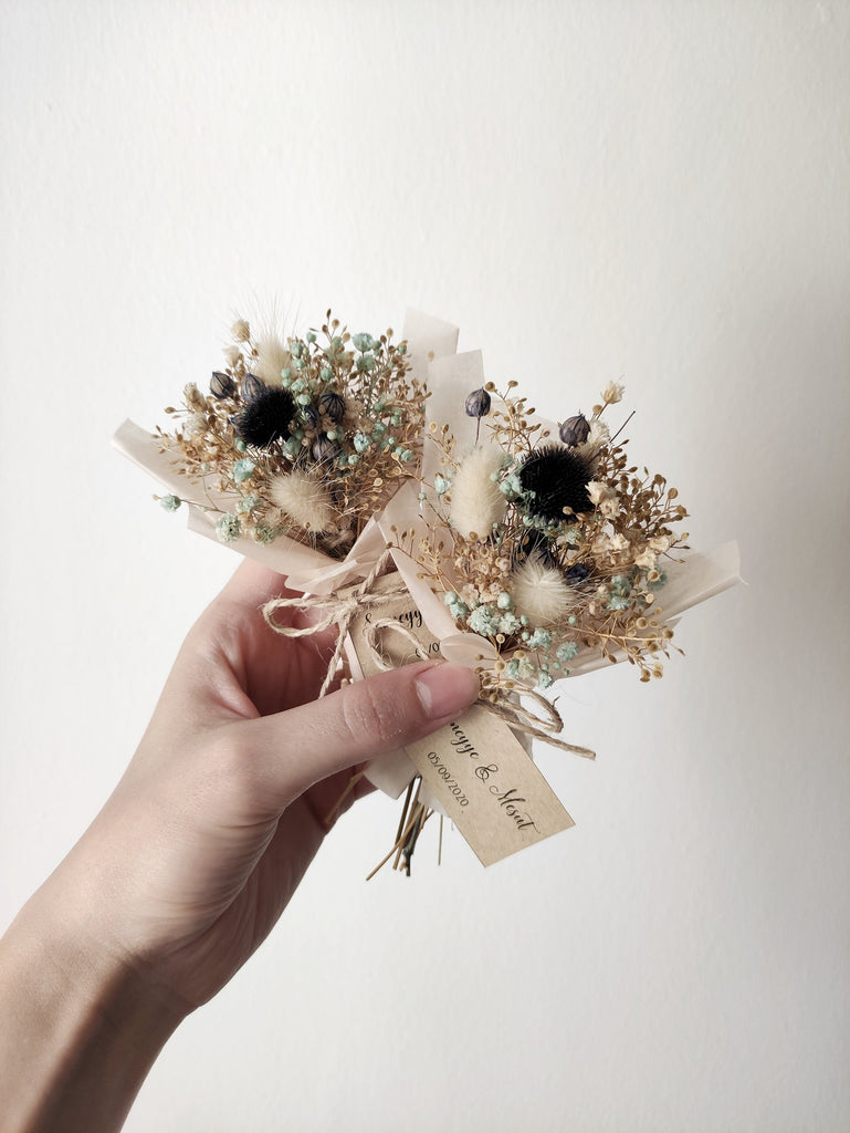 Dried Flower Mini Bouquet | Personalized Wedding Favors for Guests | Handmade Mini Bouquet |