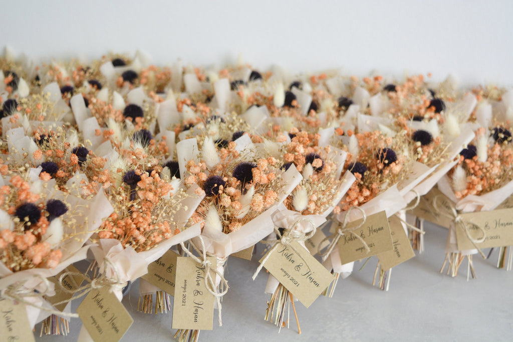 Dried Flower Mini Bouquet | Personalized Wedding Favors for Guests | Handmade Mini Bouquet |