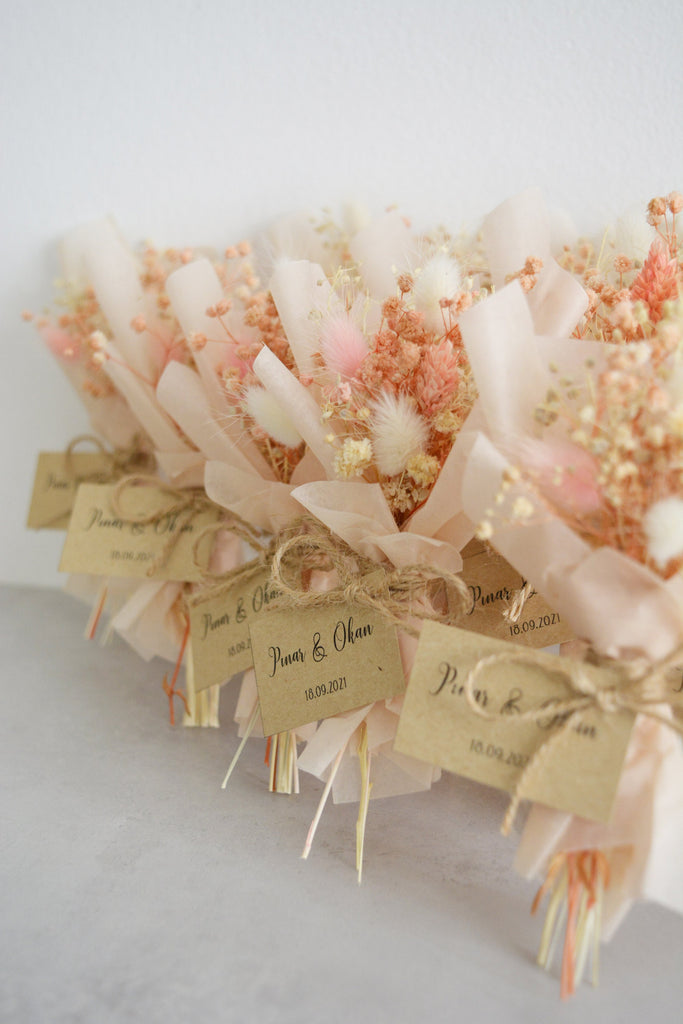 Dried Flower Mini Bouquet | Personalized Wedding Favors for Guests | Handmade Mini Bouquet |