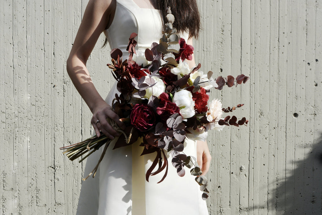 Burgundy Bridal Bouquet | Rustic Boho Wedding Bouquet