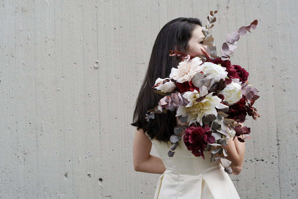 Burgundy Bridal Bouquet | Rustic Boho Wedding Bouquet