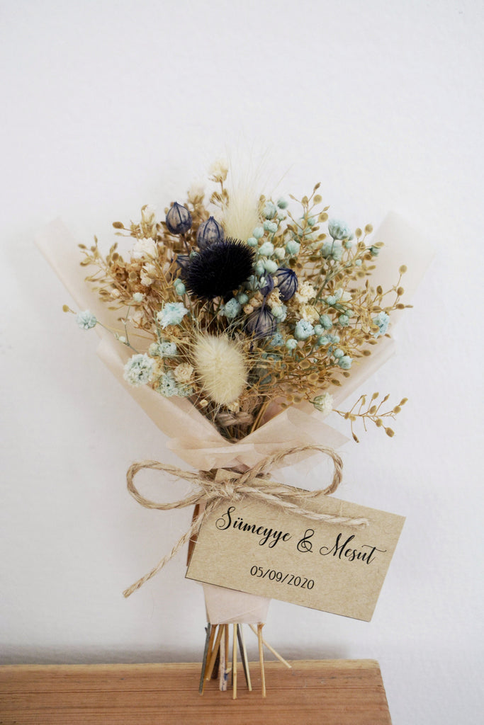 Dried Flower Mini Bouquet | Personalized Wedding Favors for Guests | Handmade Mini Bouquet |