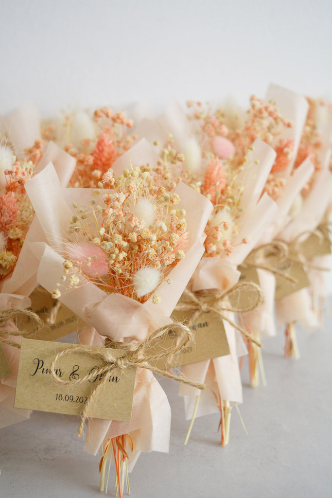 Dried Flower Mini Bouquet | Personalized Wedding Favors for Guests | Handmade Mini Bouquet |