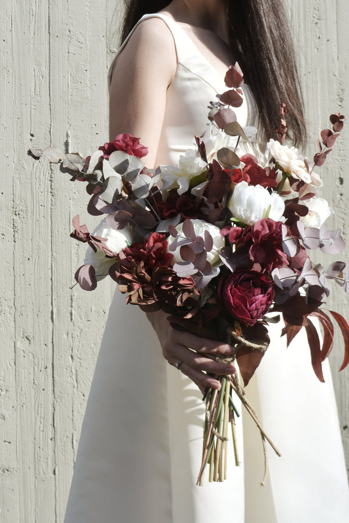 Burgundy Bridal Bouquet | Rustic Boho Wedding Bouquet