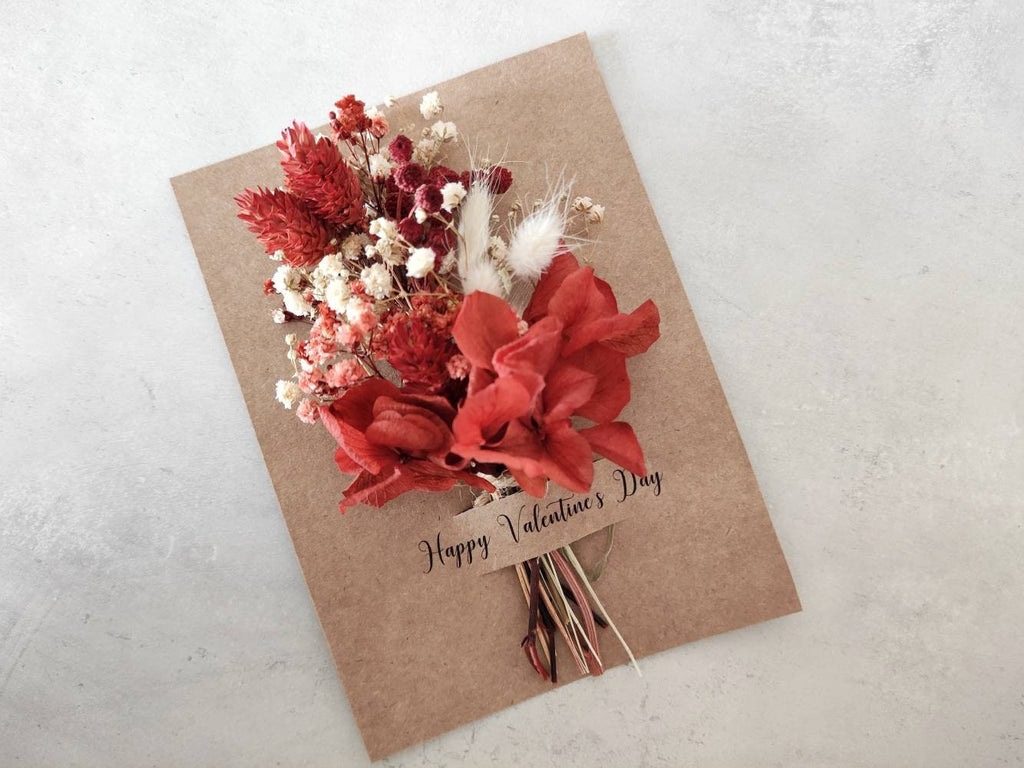 Custom Dried Mini Flower Bouquet | Personalized Wedding Favors | Valentines Day Card