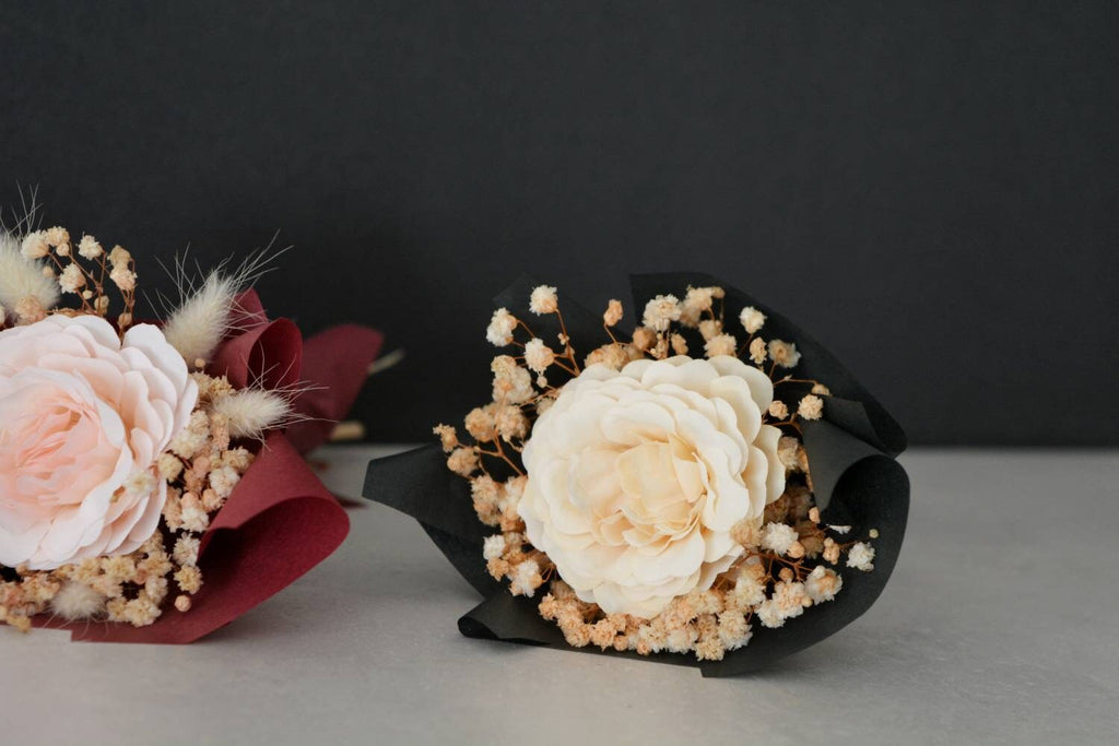 Dark Tones Dried Mini Bouquet | Black Pink Flowers | Bachelorette Gift